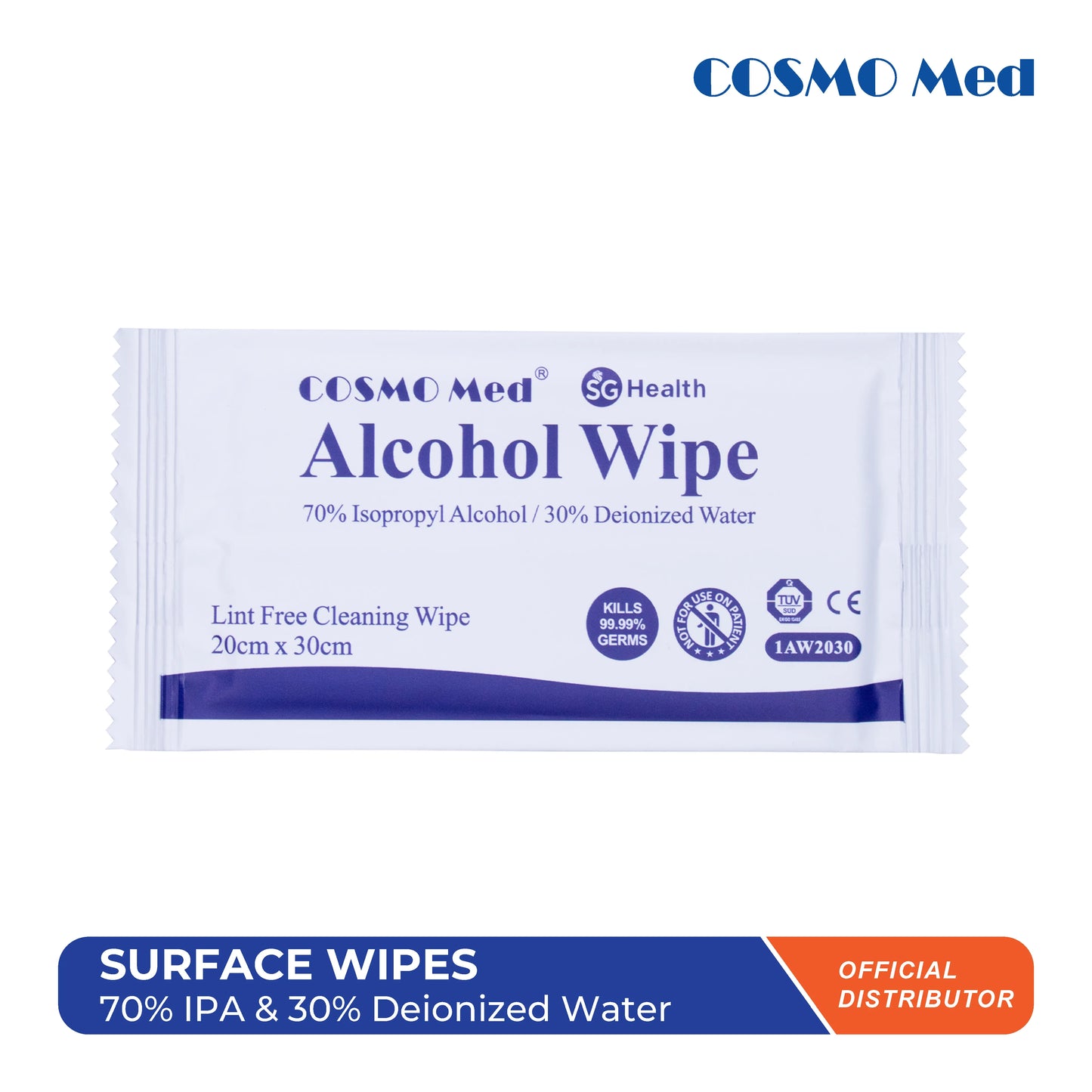 Surface Wipes 70% IPA & 30% Deionized Water