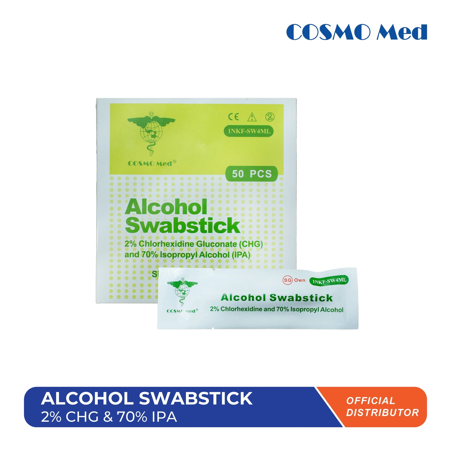 Alcohol Swabstick 2% CHG & 70% IPA