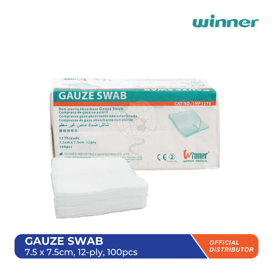 Gauze Swab 7.5 x 7.5cm (12ply - 100pcs)