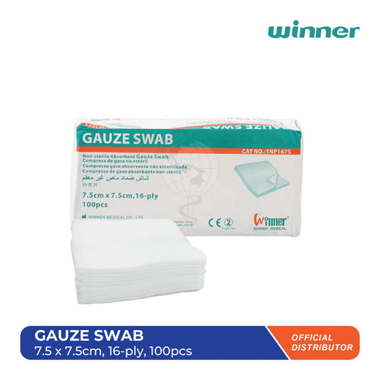 Gauze Swab 7.5 x 7.5cm (16ply - 100pcs)