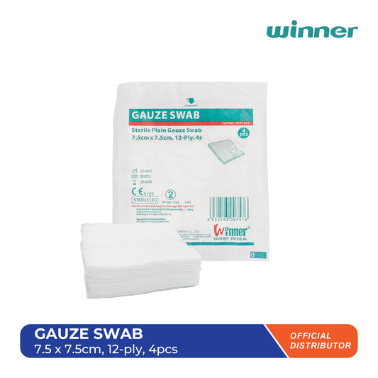 Gauze Swab 7.5 x 7.5cm (12ply - 4pcs)