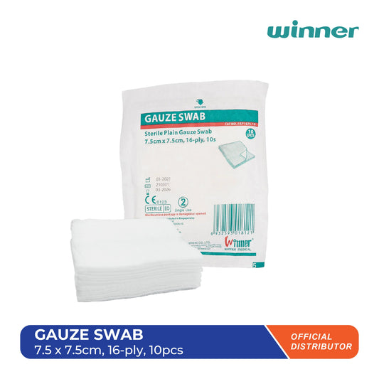 Gauze Swab 7.5 x 7.5cm (16ply - 10pcs)