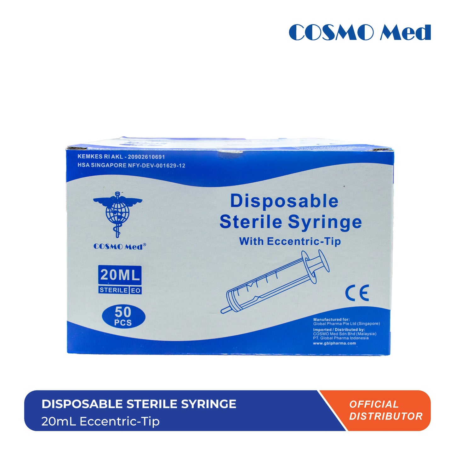 Disposable Sterile Syringe Eccentric Tip